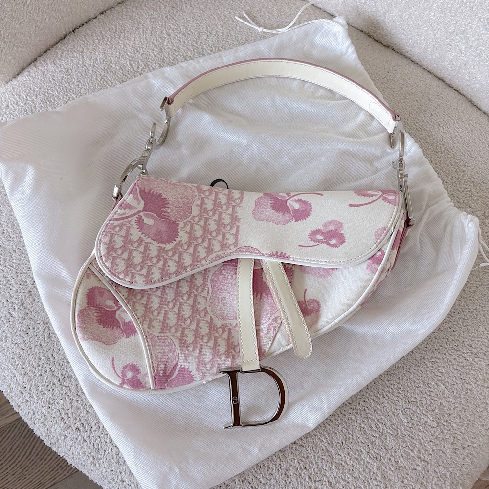 Vintage 2004 Dior Cherry Blossom Saddle Bag - Picture 3 of 16